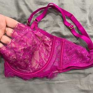 Magenta Unlined Underwire Lace VS bra